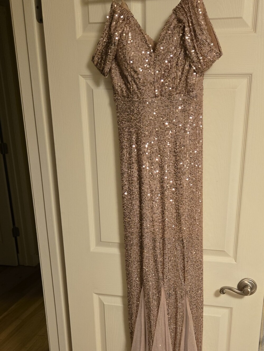 Crystal Doll Blush Nude Evening Dress